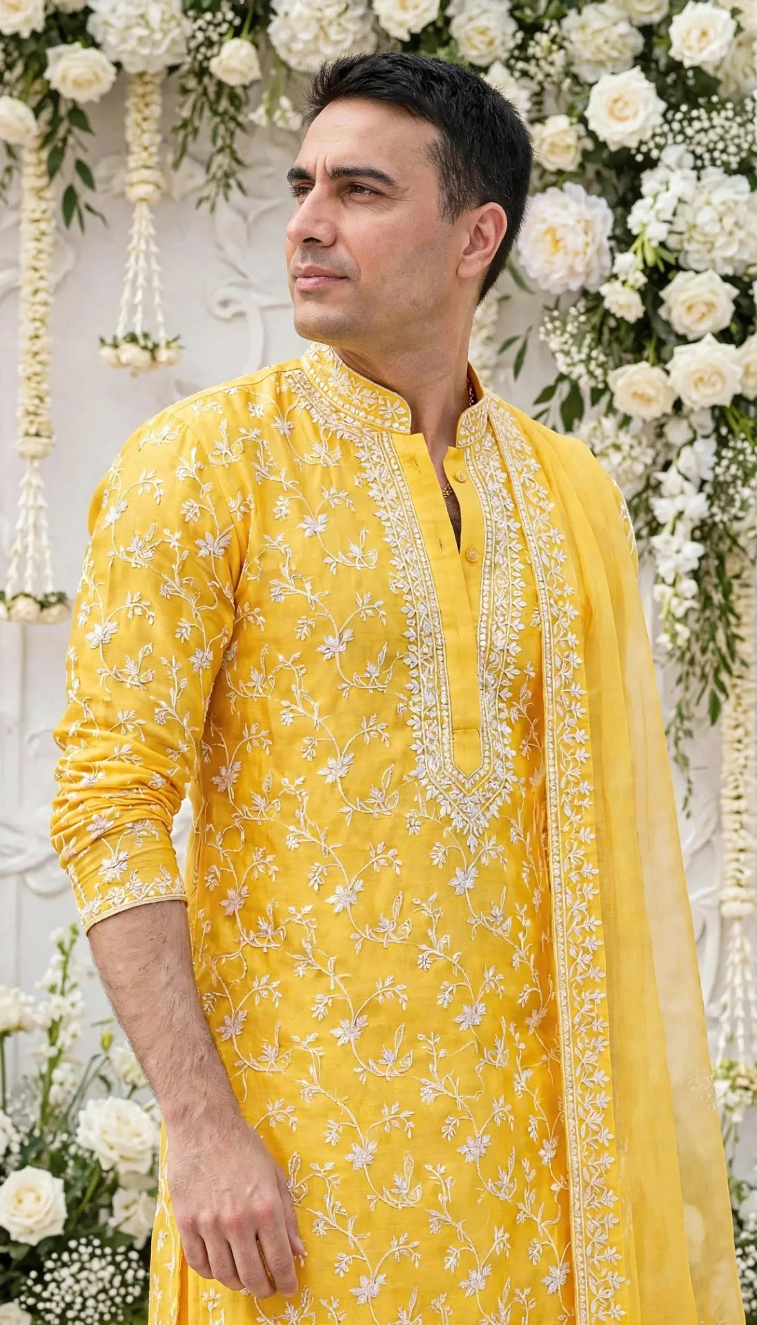 Yello kurta for Mahendi night