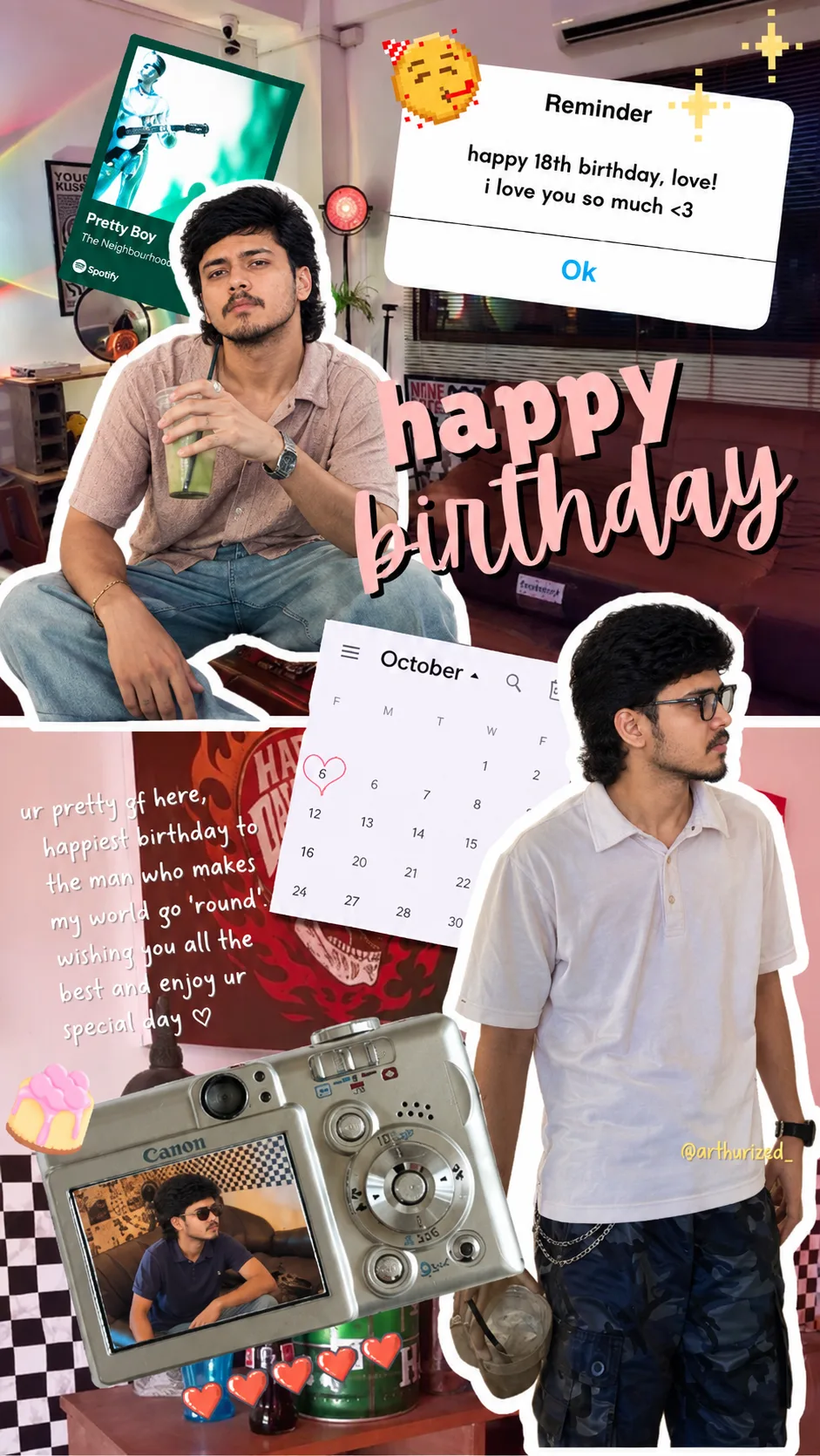Happy Birthday – Retro Love & Memories Collage