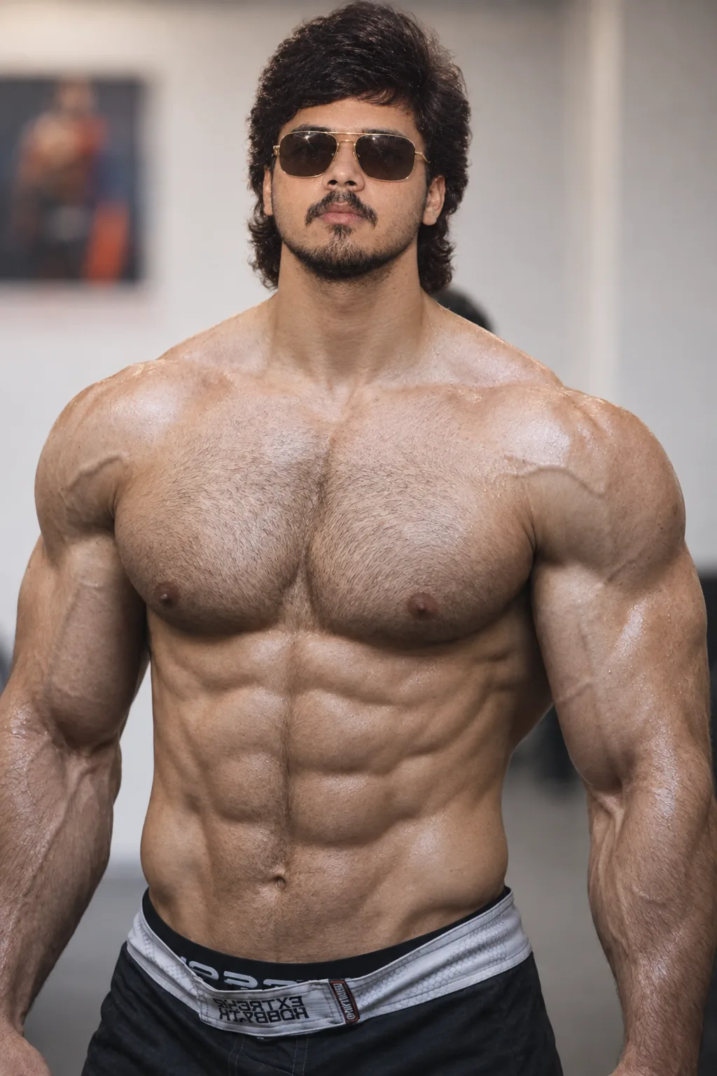 Retro Powerhouse — Vintage Bodybuilder Portrait