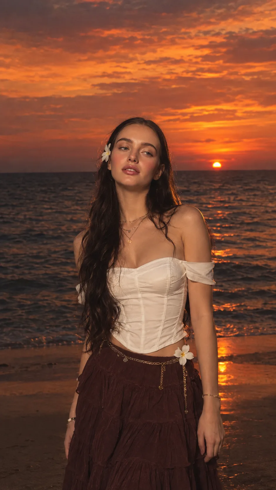 Golden Sunset Beach Portrait 🦋