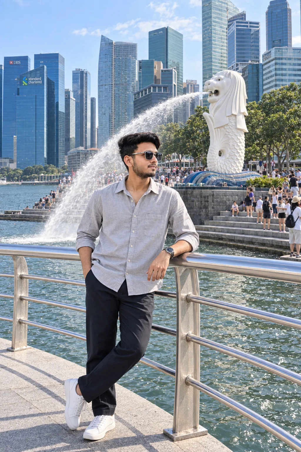 Cinematic Singapore Merlion Travel PORTRAIT