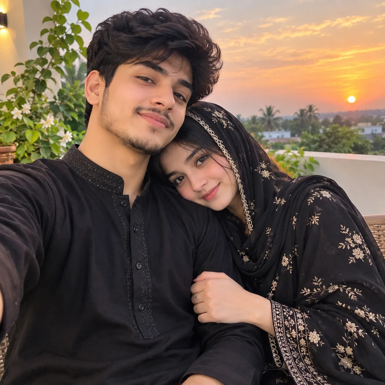 Romantic Sunset Couple Selfie 🌅❤️