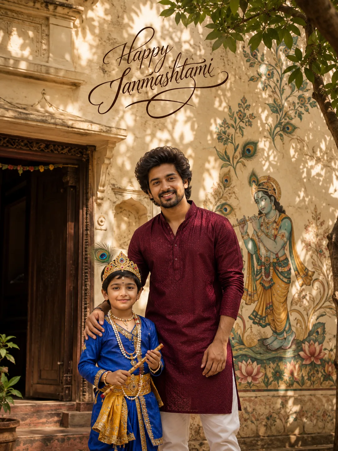 festival courtyard portrait janmashtami