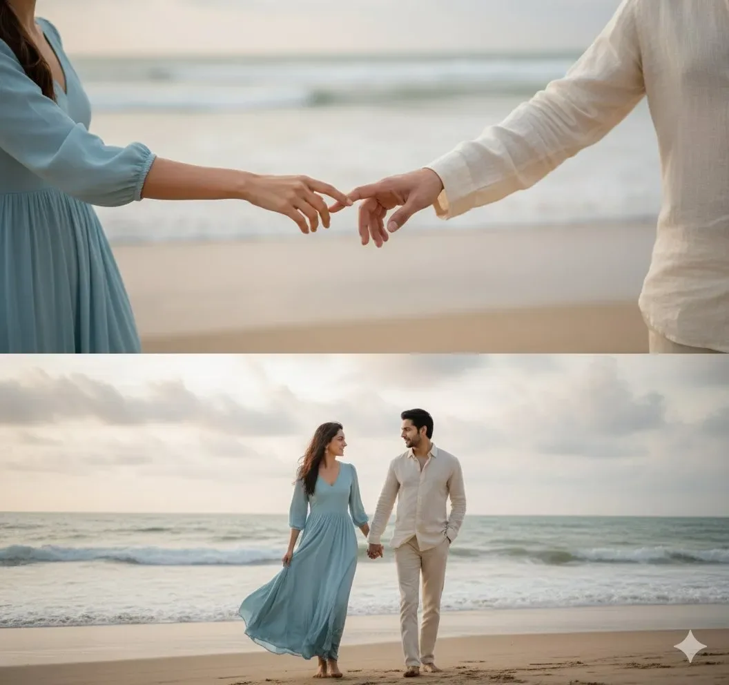 Beach Wedding Stroll Portrait