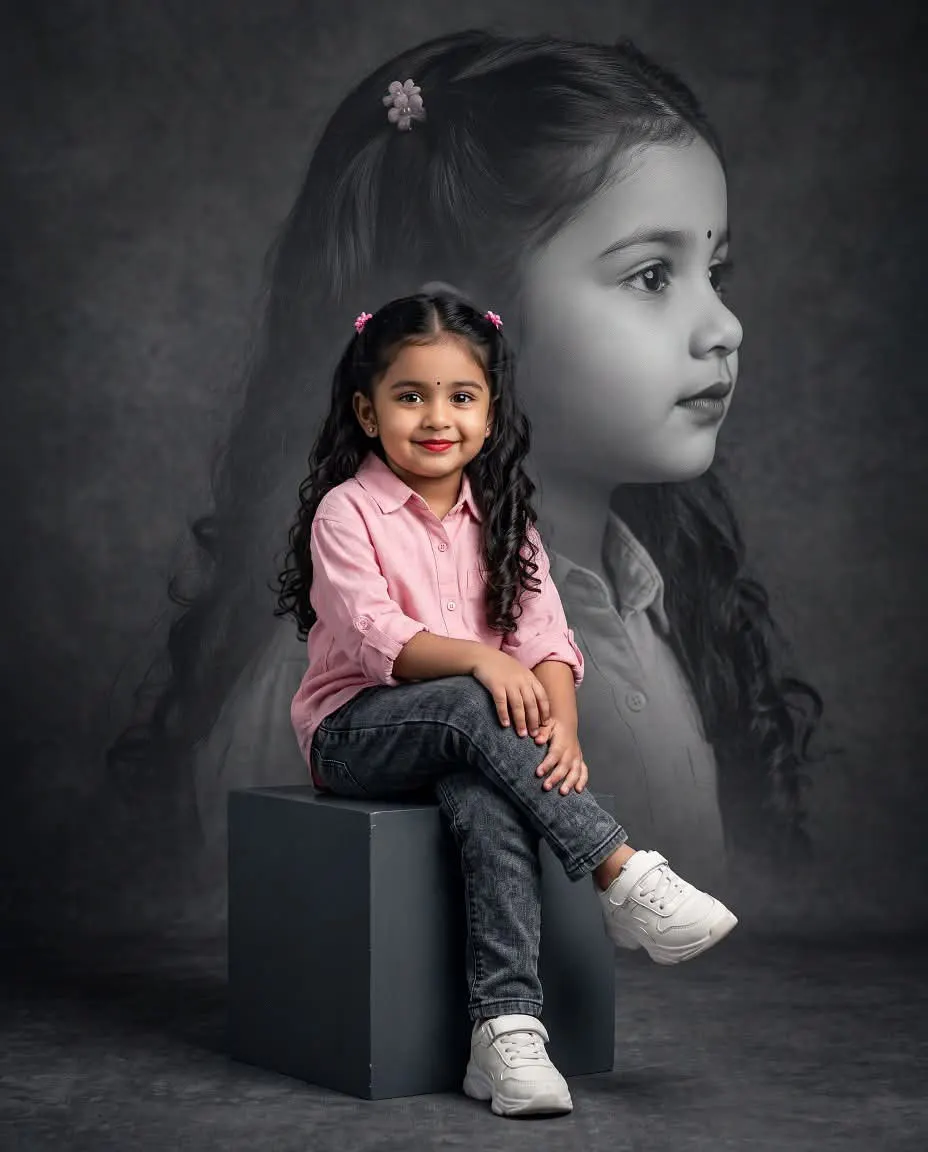 Emotional Double Portrait Studio Photography