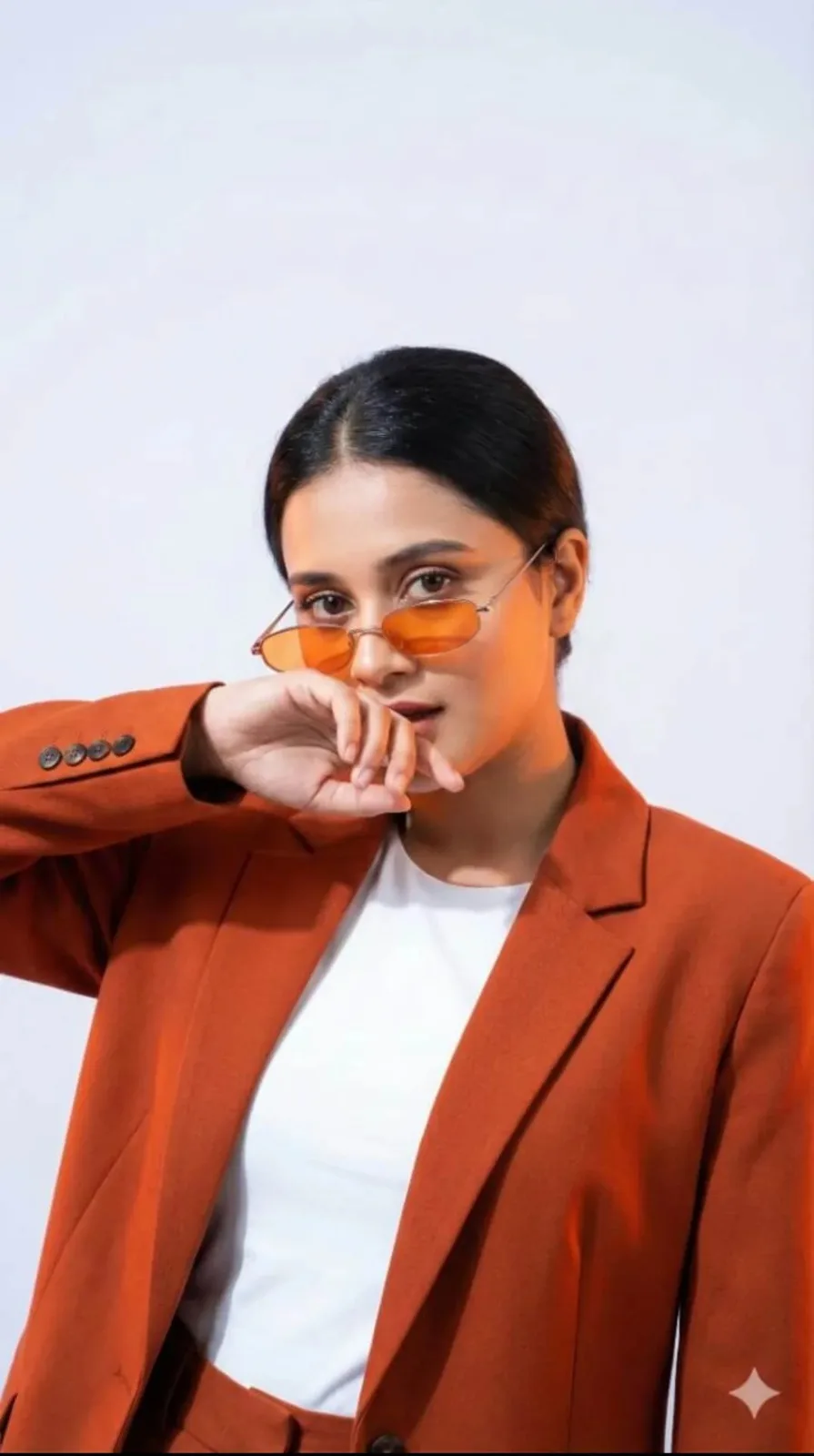 Orange Blazer Editorial Portrait