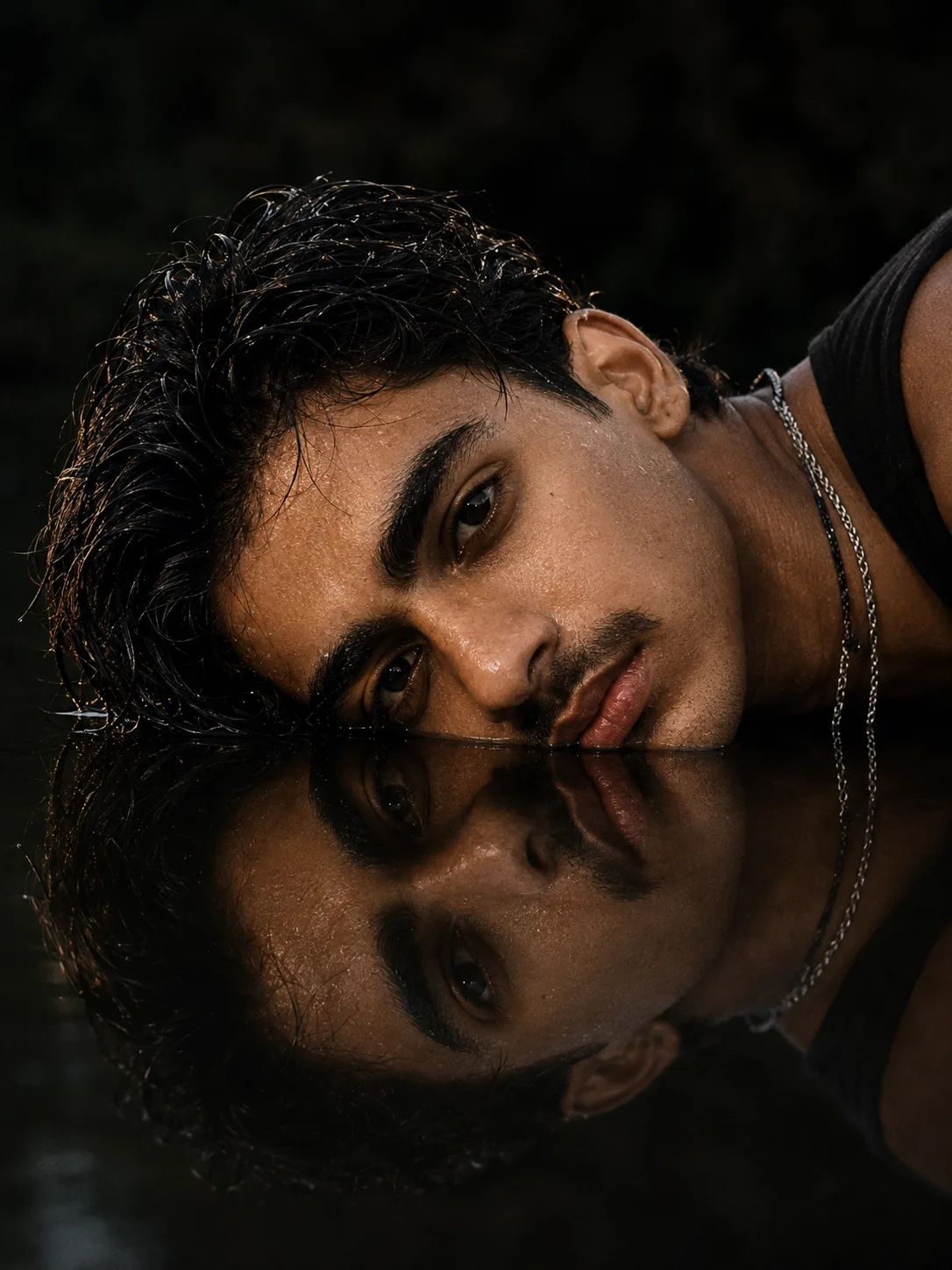 Dramatic Wet Reflection Portrait