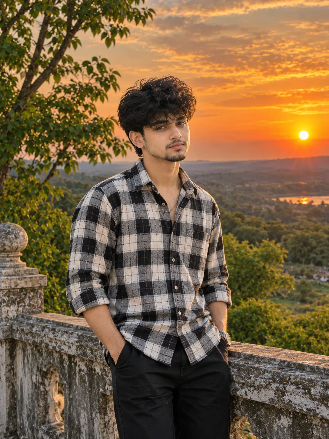 Sunset Terrace Casual Portrait