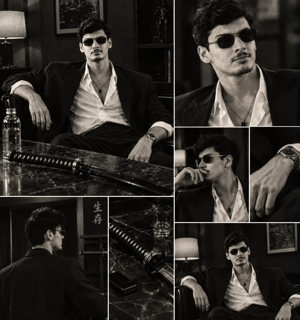 Monochrome Noir Boss Collage