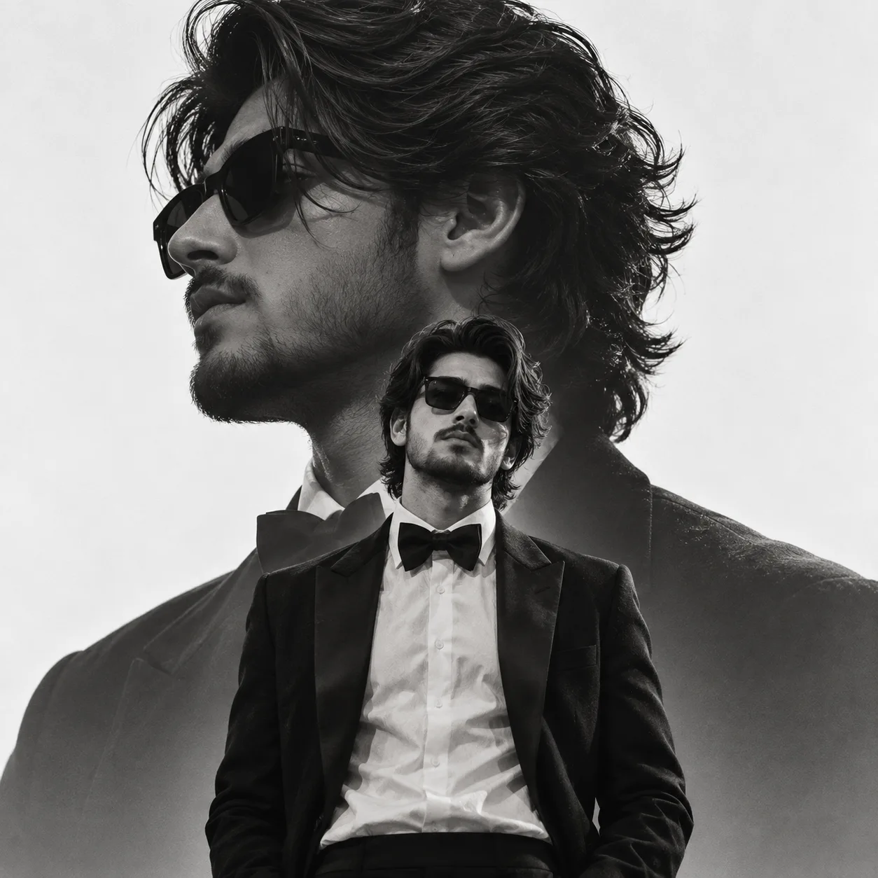 Monochrome Tuxedo Double Portrait