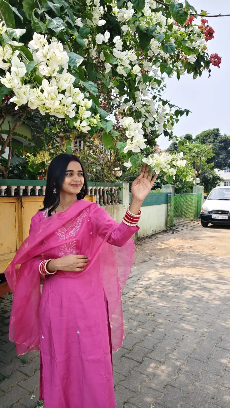 Radiant Magenta Kurti Bougainvillea Garden Portrait