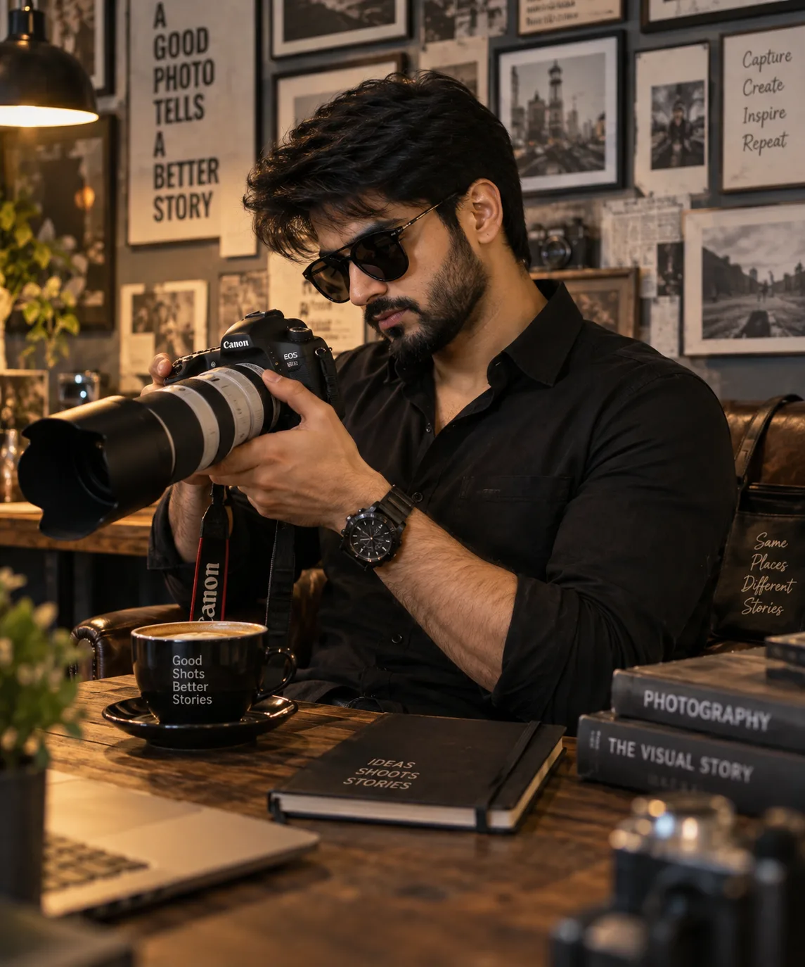 Ultra realistic cinematic portrait of a young man with DSLR