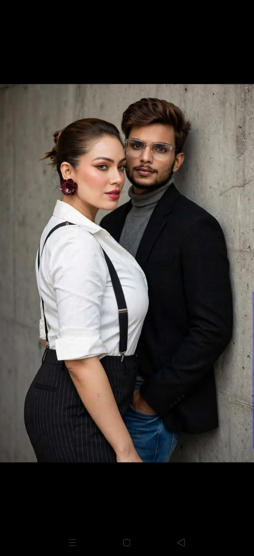 Couple Formal Power Portrait - Black Blazer & Suspenders Aesthetic | Editorial