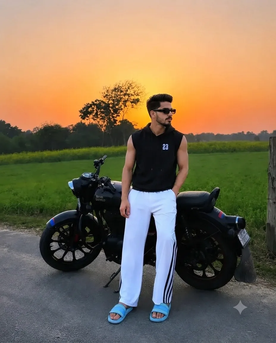 Royal Enfield Evening DSLR Portrait