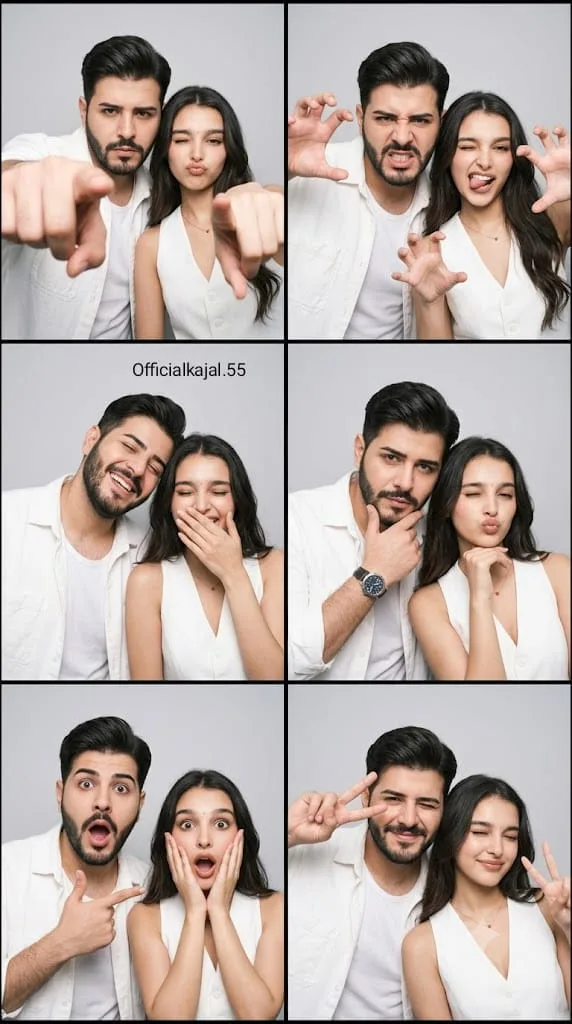 Use the two uploaded reference photos as the exact identity references for the two people.