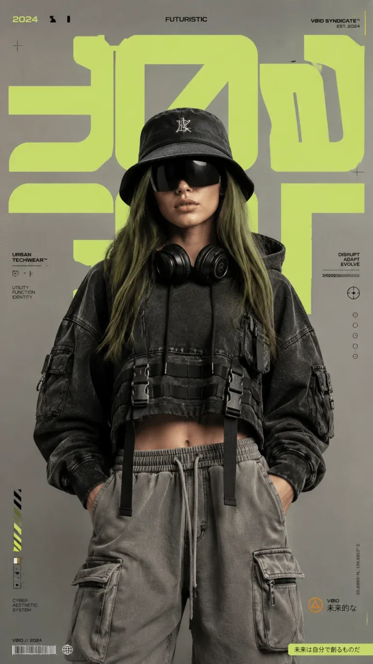 Futuristic Techwear Fashion Editorial Prompt