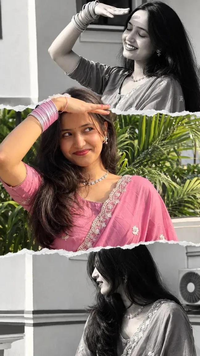 Three-Panel Traditional Elegance Portrait