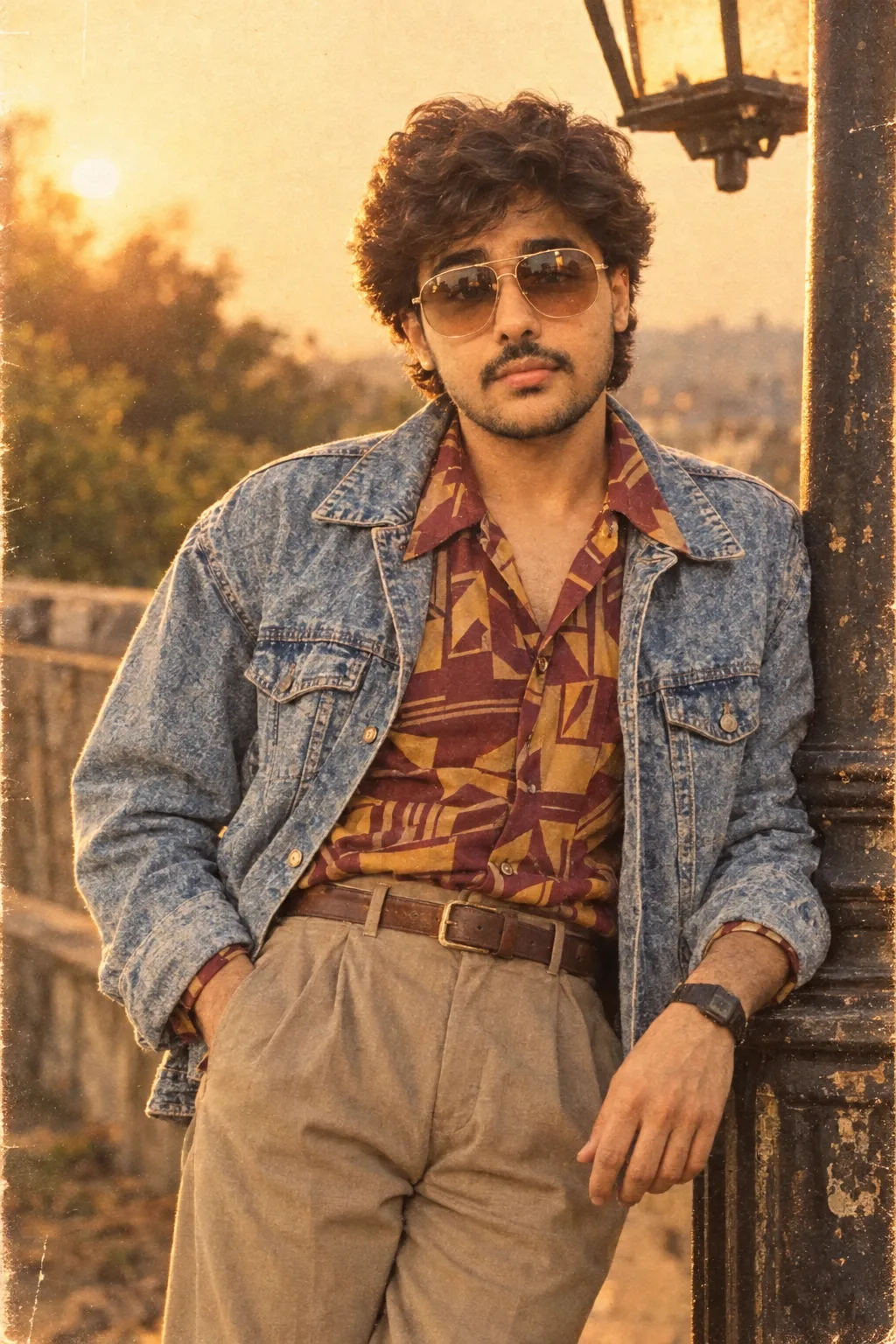 Early 1990s South Asian man with wavy black hair