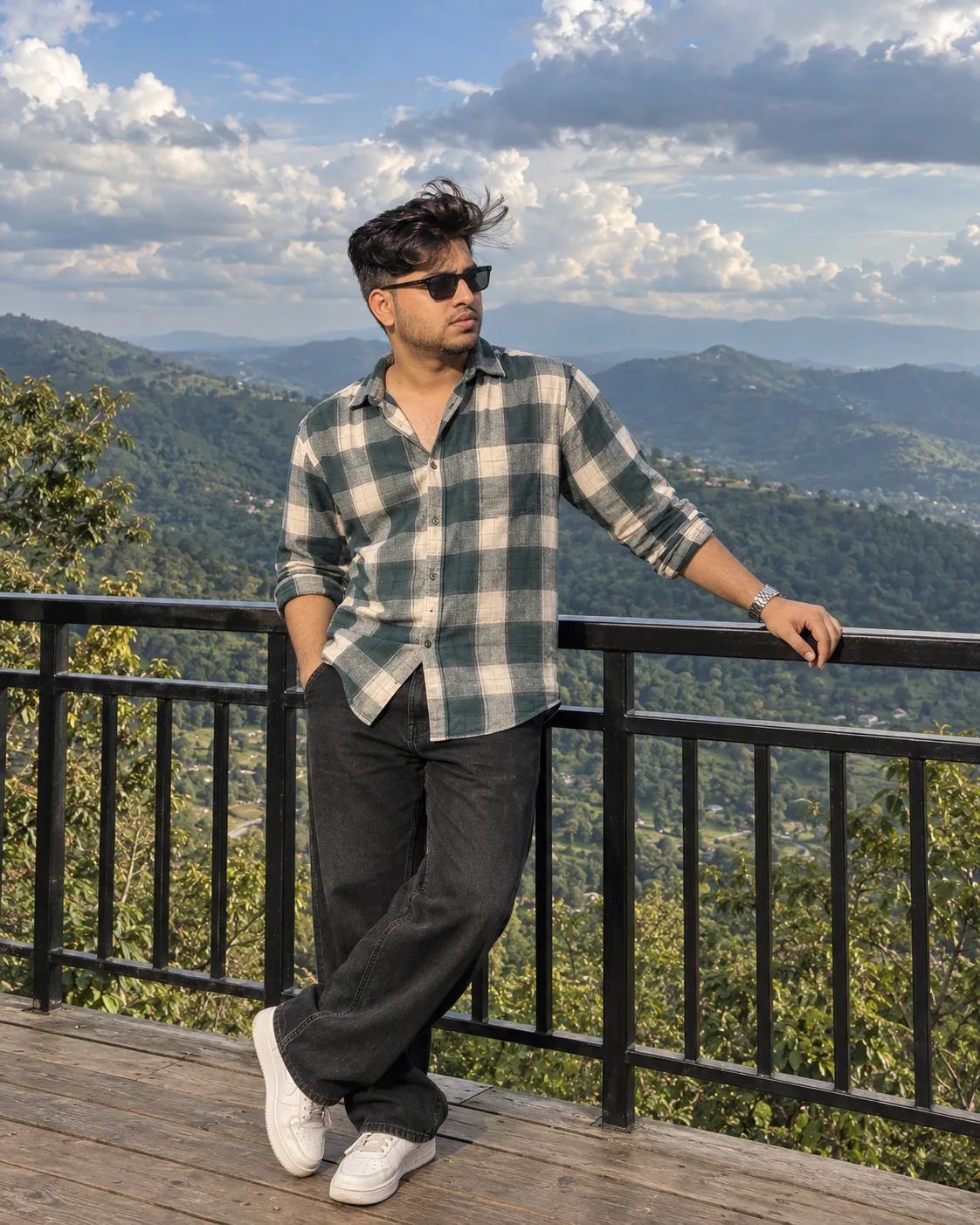 Mountain Viewpoint Casual Portrait