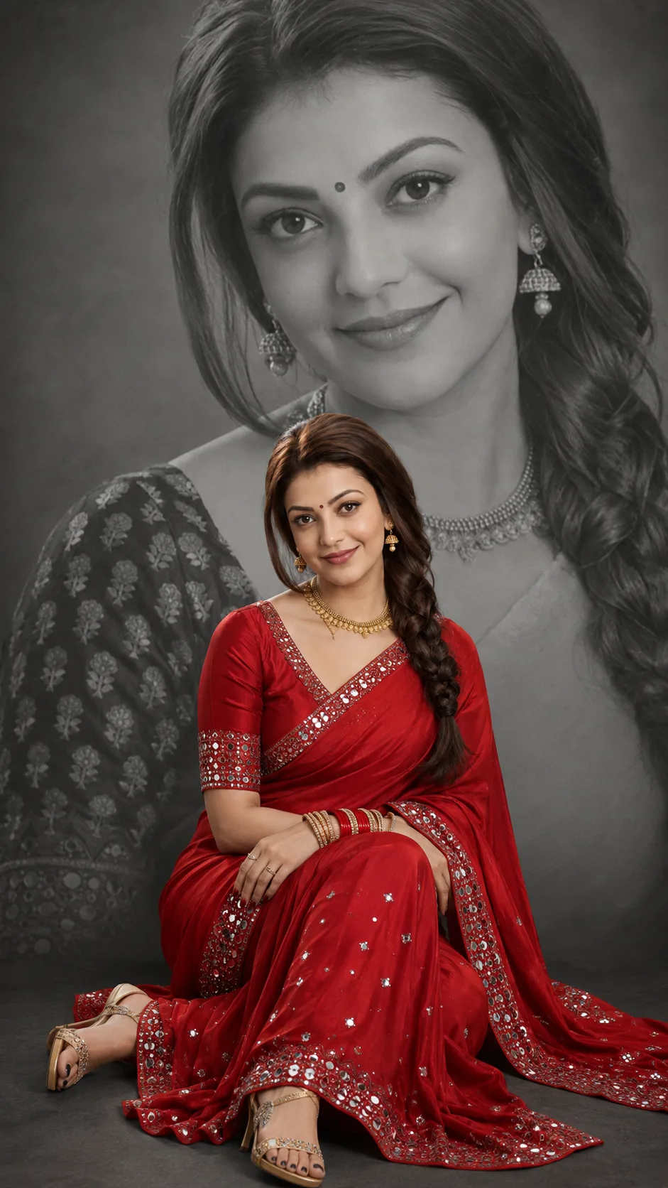 GIRLS RAD SAREE PORTRAIT