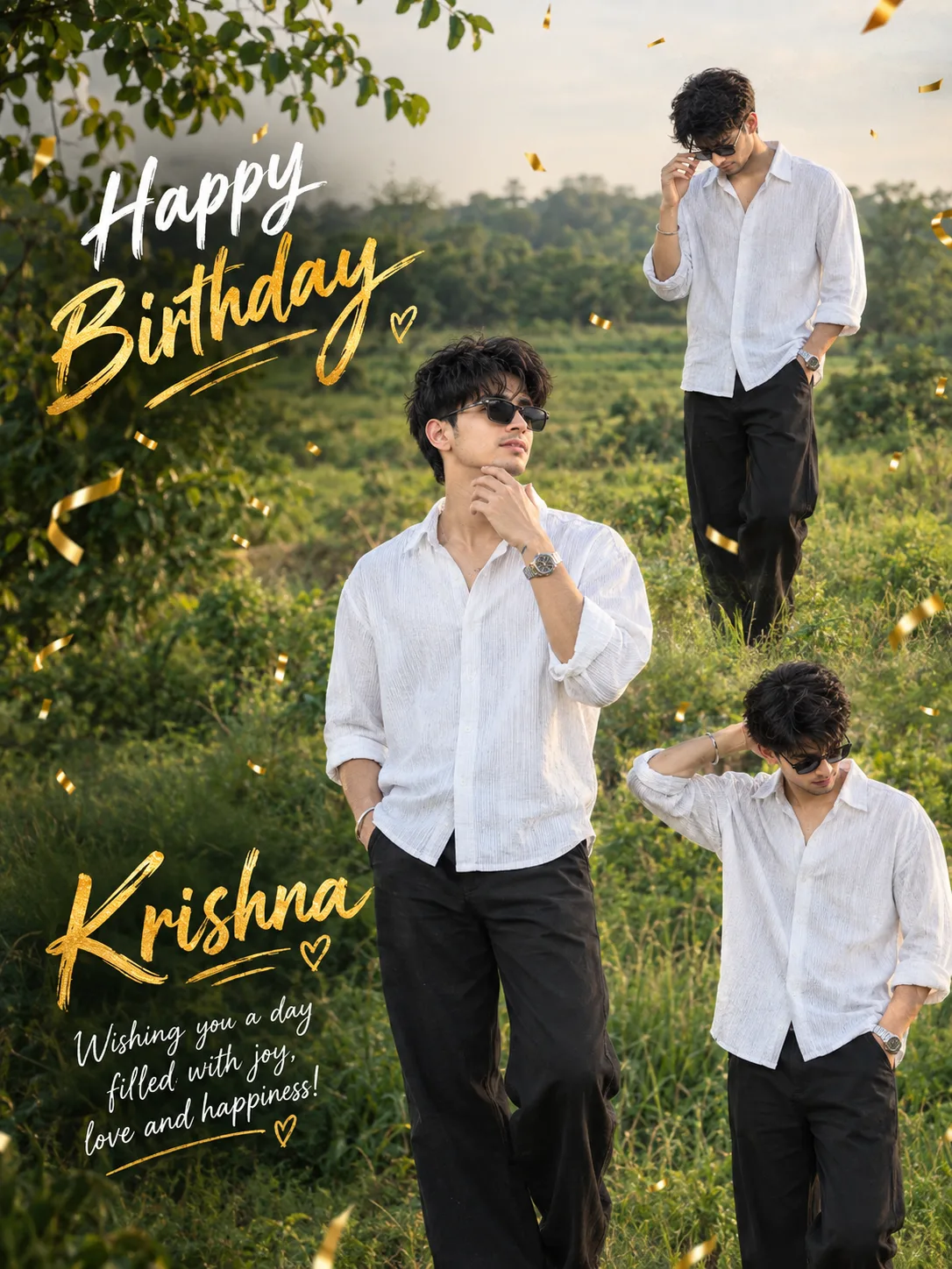 Happy Birthday Krishna Photo Collage