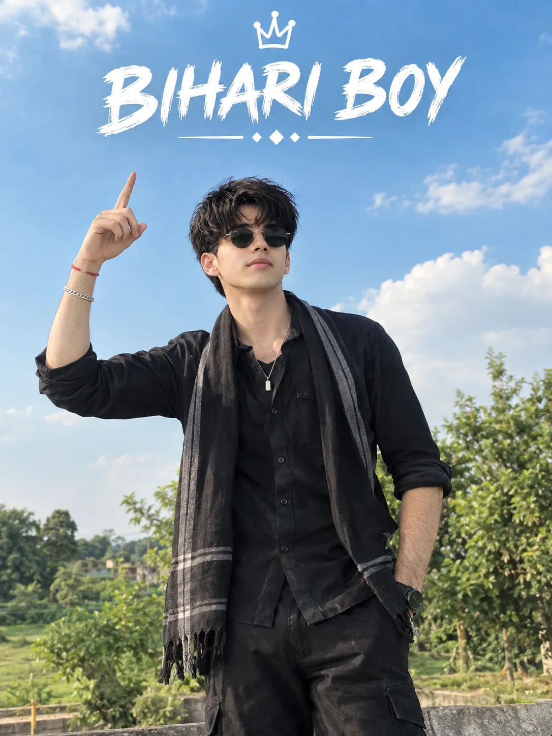 Bihari Boy Black Fashion Portrait