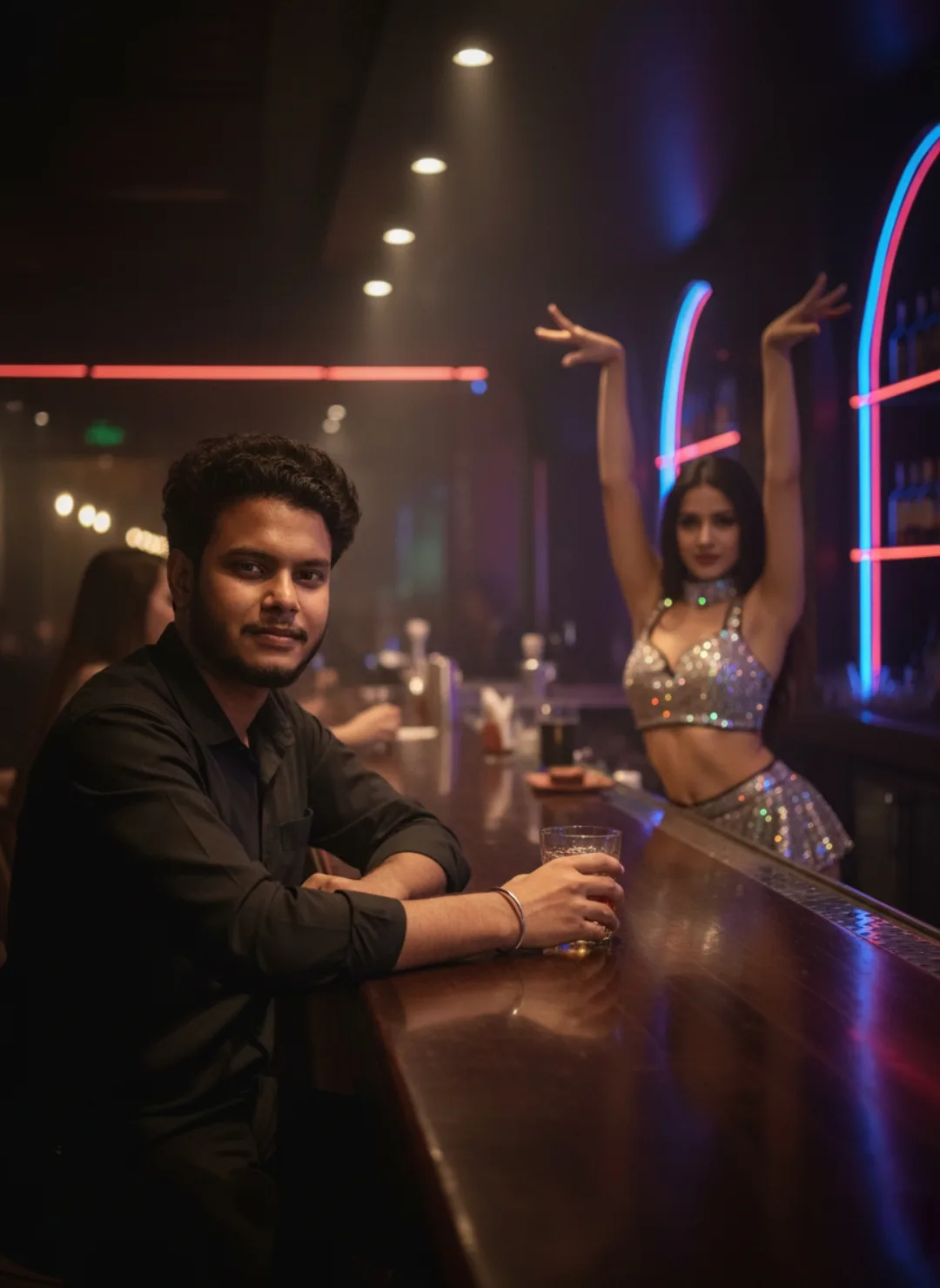 Neon Nights at the Bar