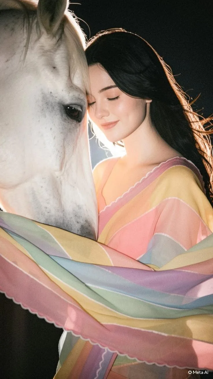 Whisper of Love — A Serene Bond with a White Horse