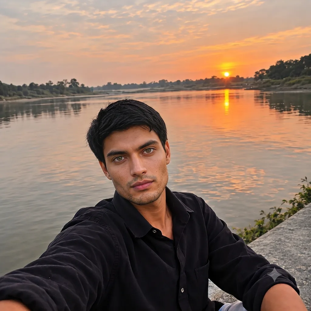 Natural(River + Sunset Background Image)
