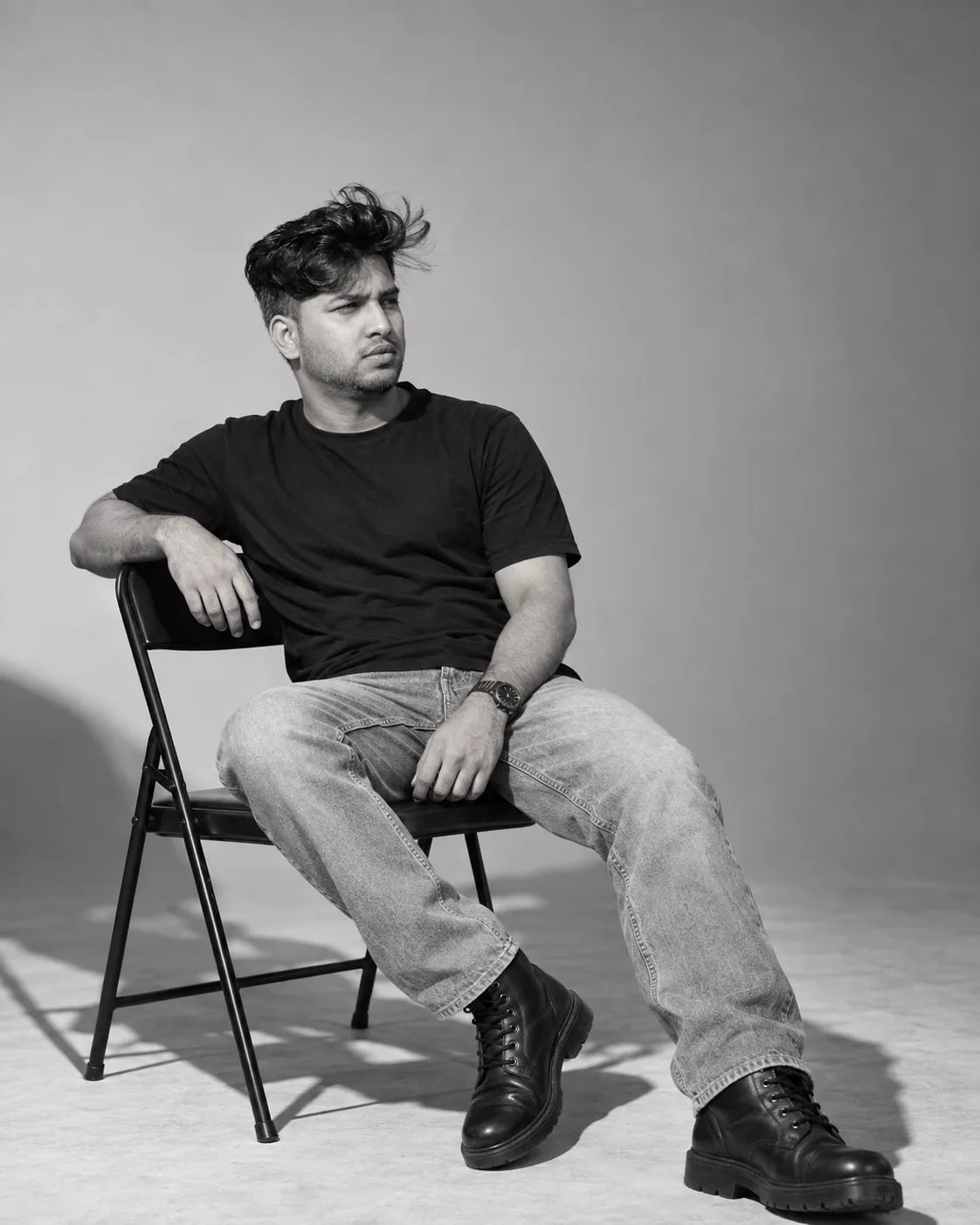 Monochrome Studio Chair Portrait
