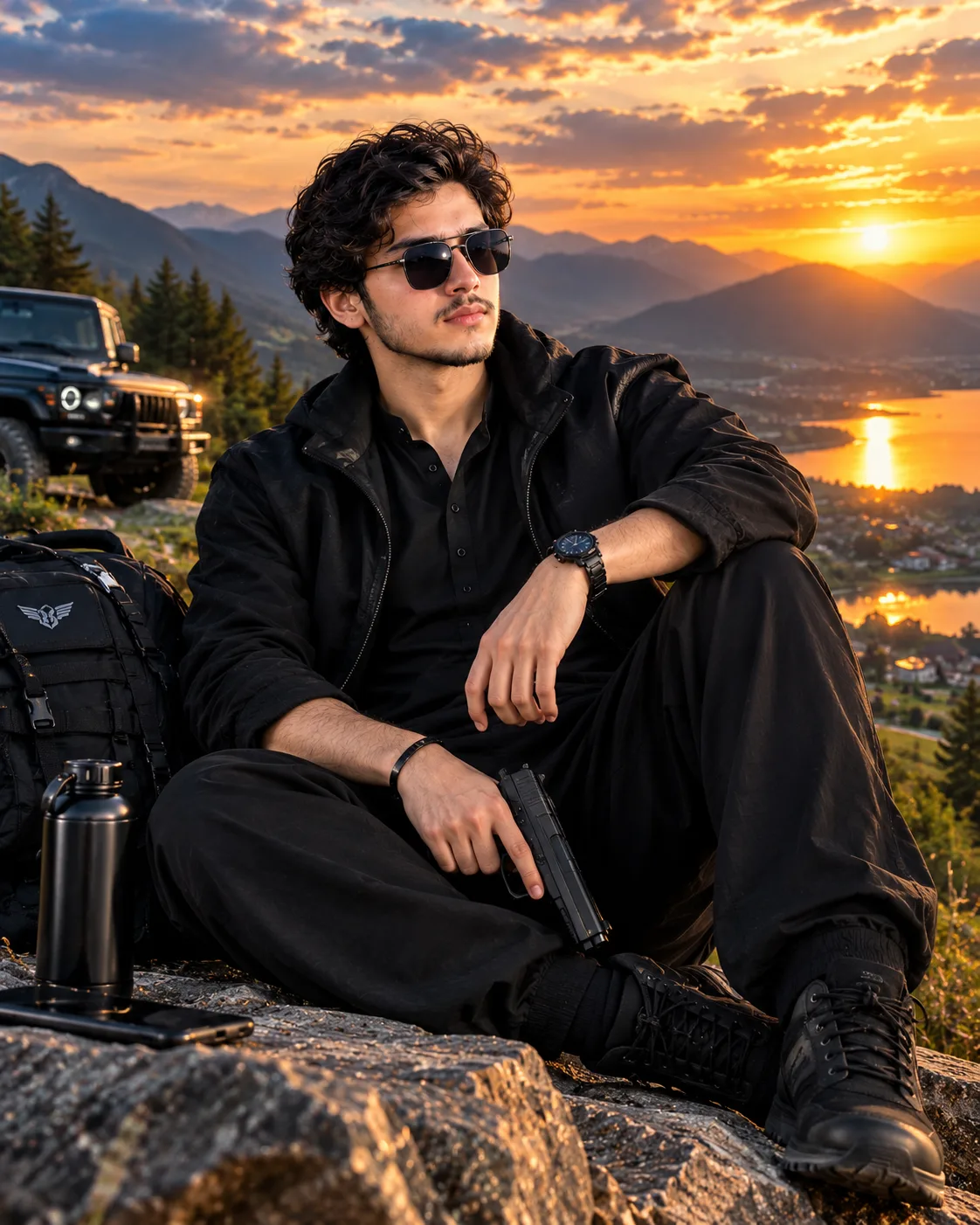 Midnight King — Mountain Sunset Portrait