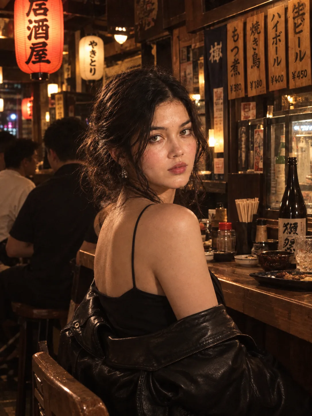 East Asian woman with dark hair style in a loose up