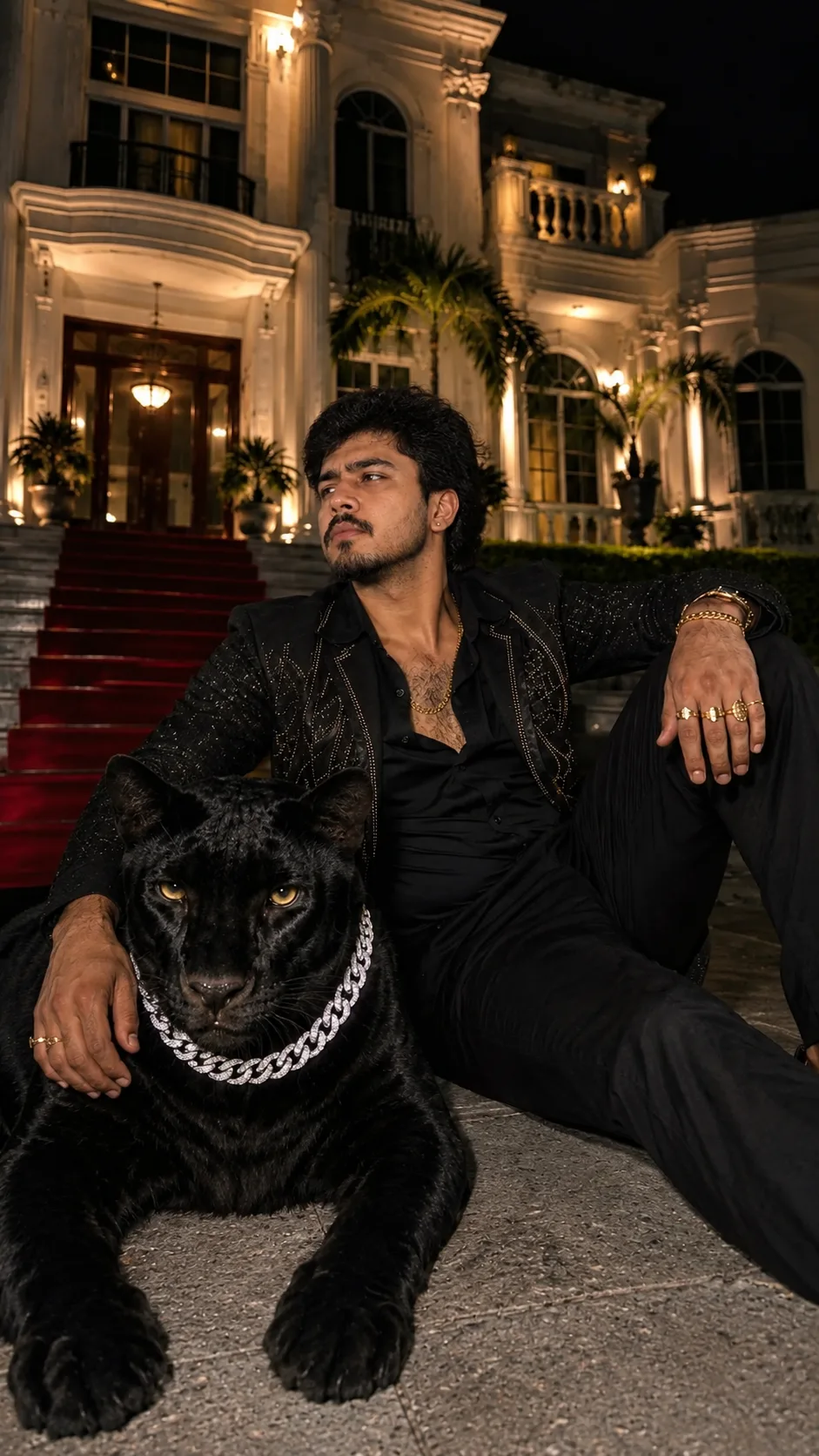 Black Panther Luxury Night Portrait