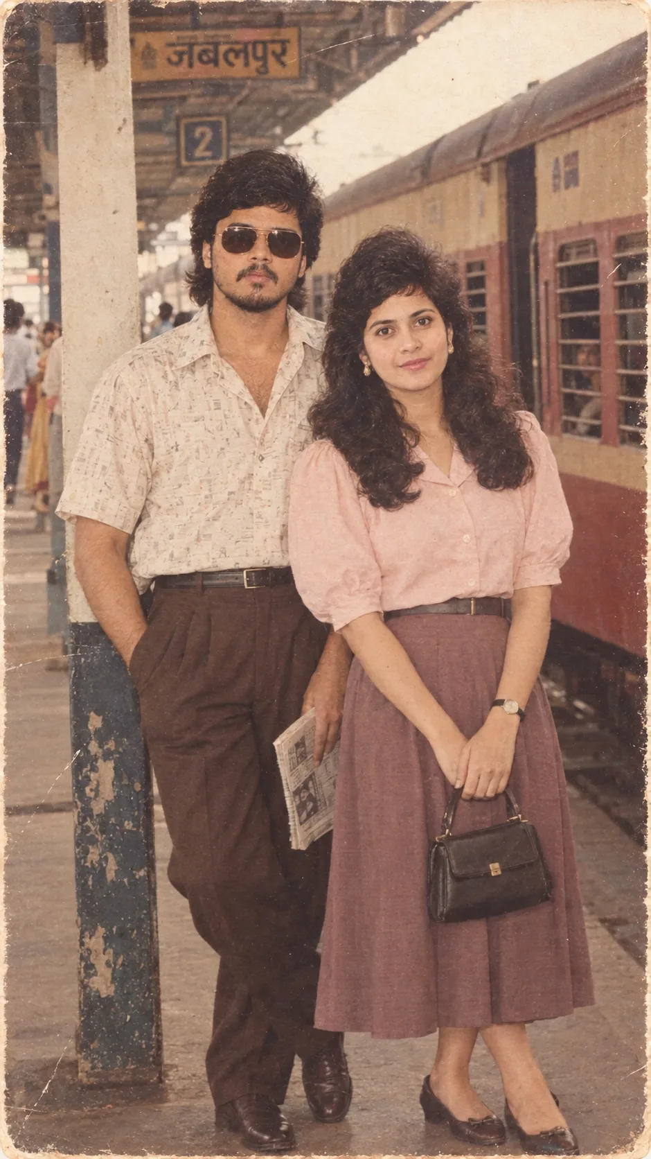 1990s railway station Couple