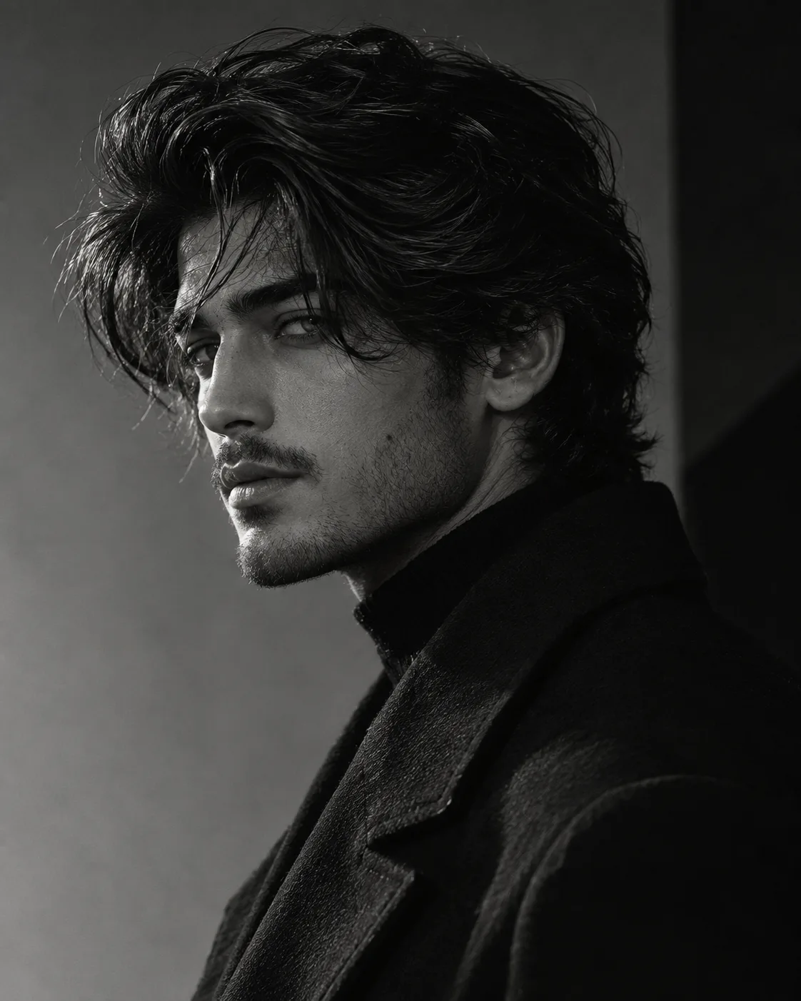 Brooding Monochrome Editorial Portrait