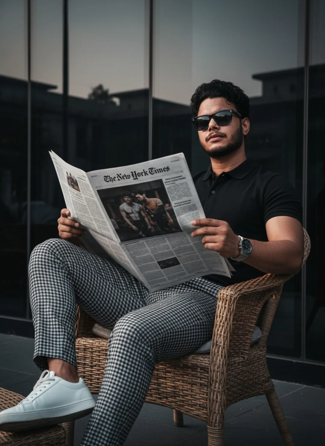 Cool Confidence – Man Reading The New York Times**