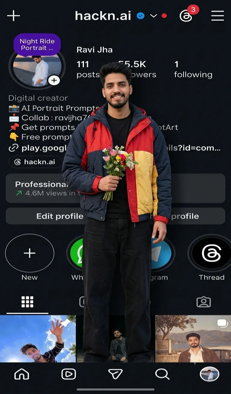 AI Creator Portrait: The Face Behind hackn.ai | Instagram Profile Transformation