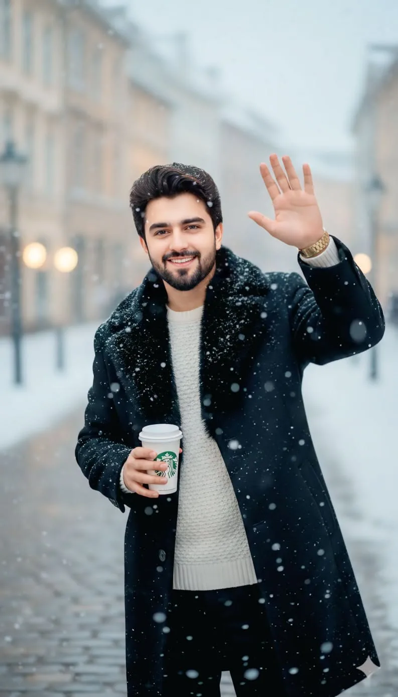 The Frosty Greeting: Winter Whispers on the Cobblestone