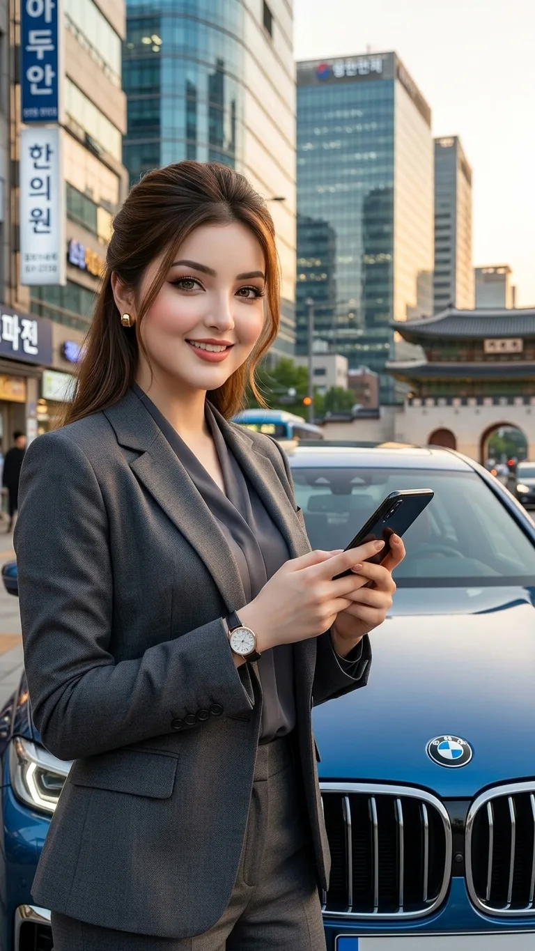 Korean Business Woman with BMW