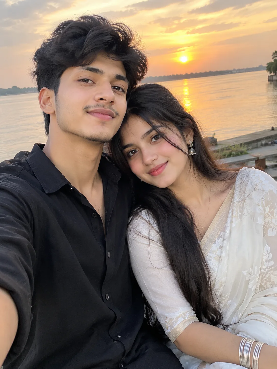 Romantic Couple Sunset Selfie ❤️🌅
