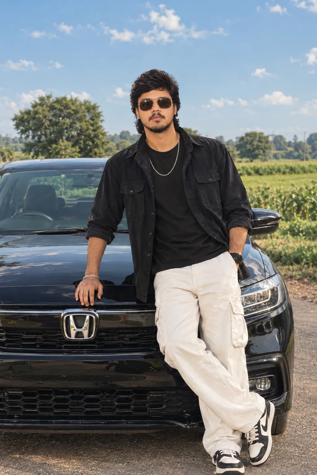 Black Car, Black Style – Rural Road Luxury”