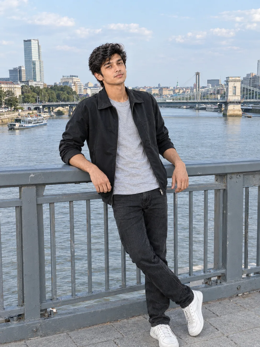 Ultra Realistic Boy Bridge View Shot