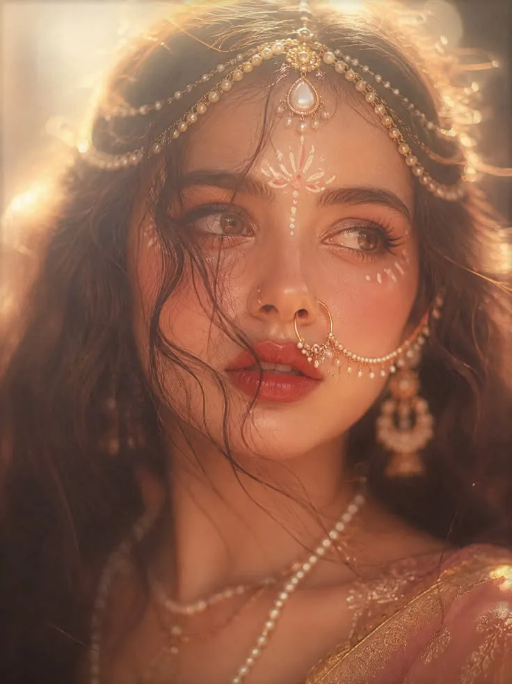 Royal Indian Bridal Portrait | Golden Goddess Aesthetic