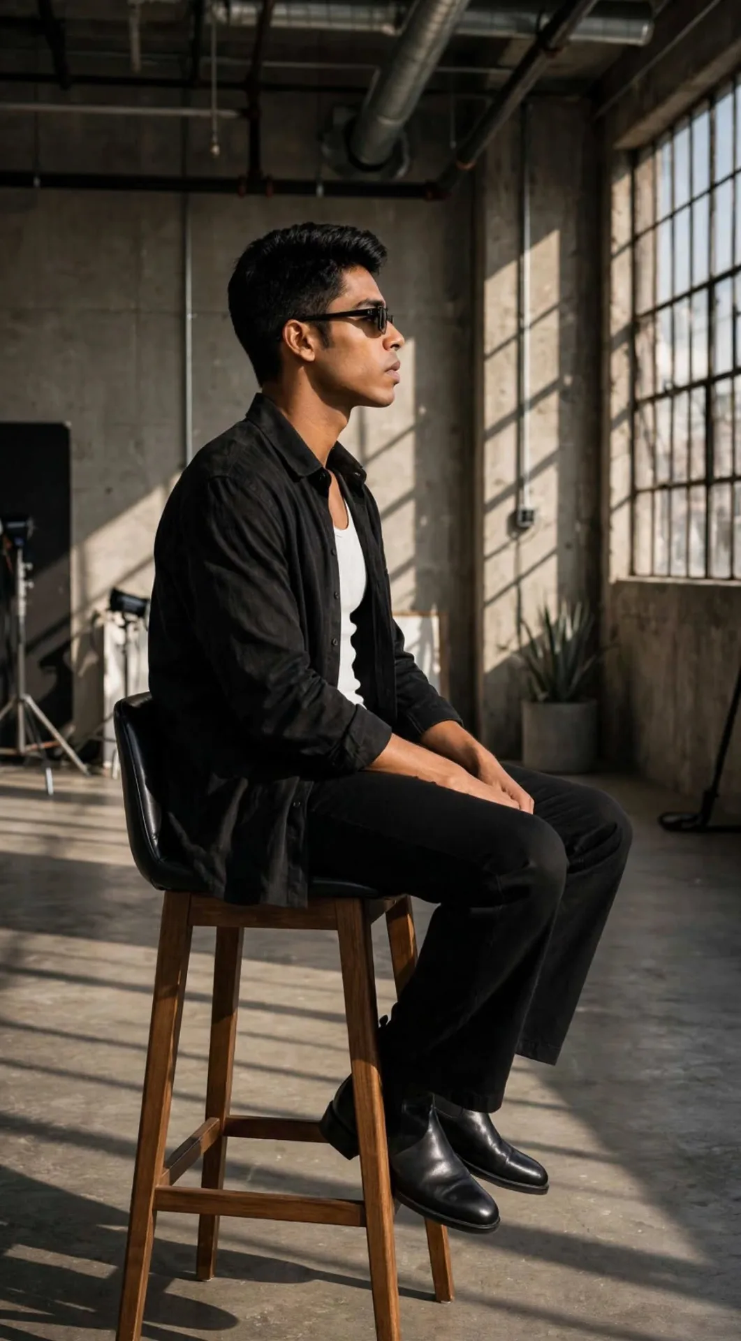 Moody Cinematic Male Portrait in Sunlight