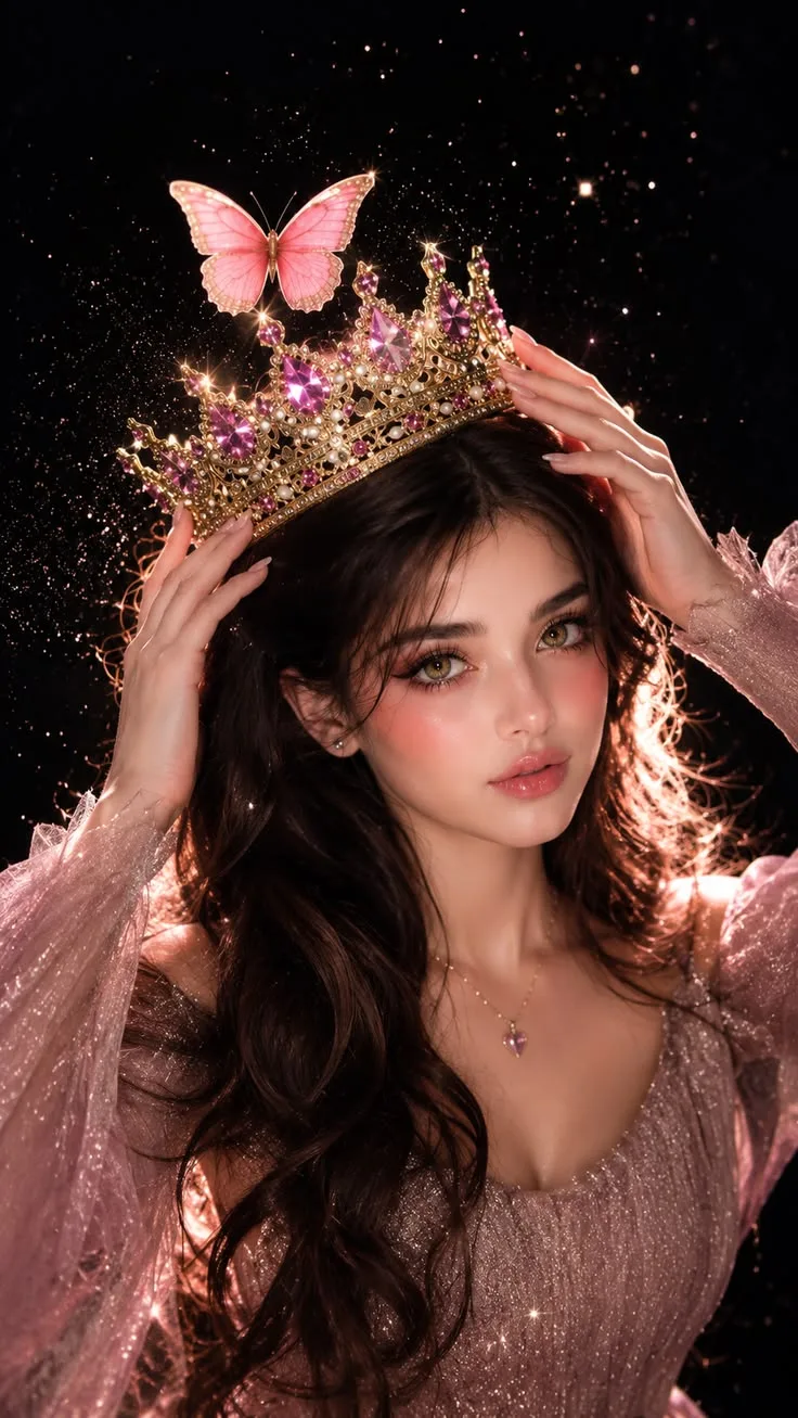Enchanted Princess — Crowned in Pink Magic