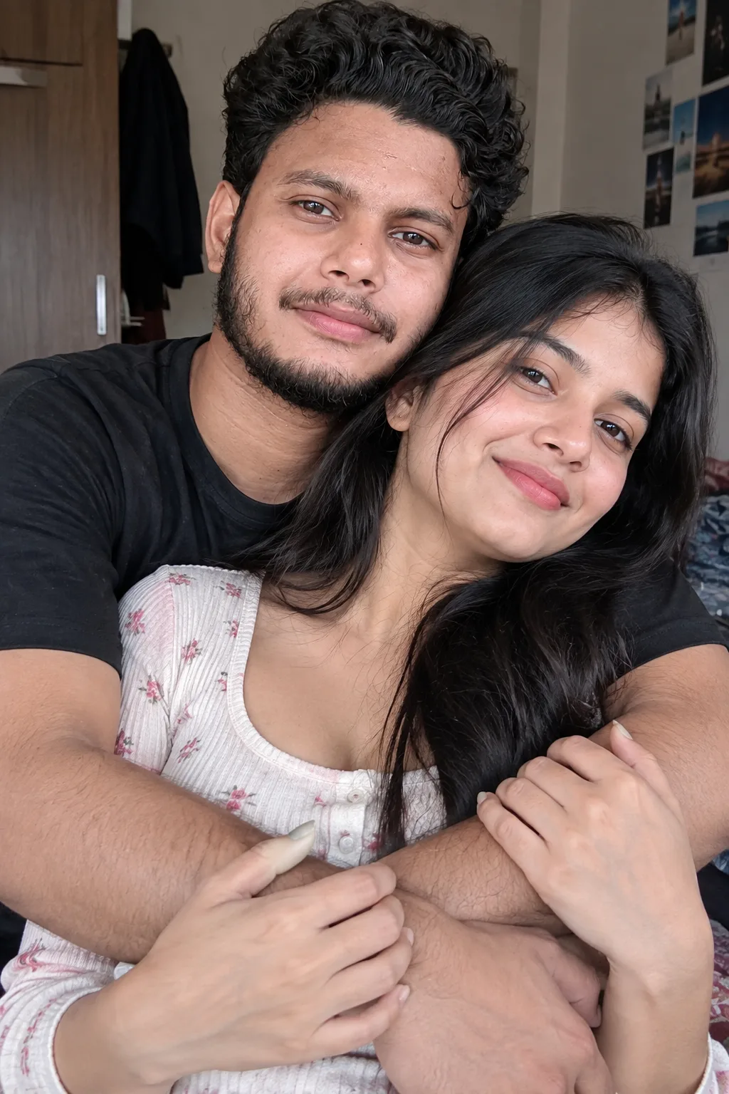 Intimate Couple Embrace Selfie