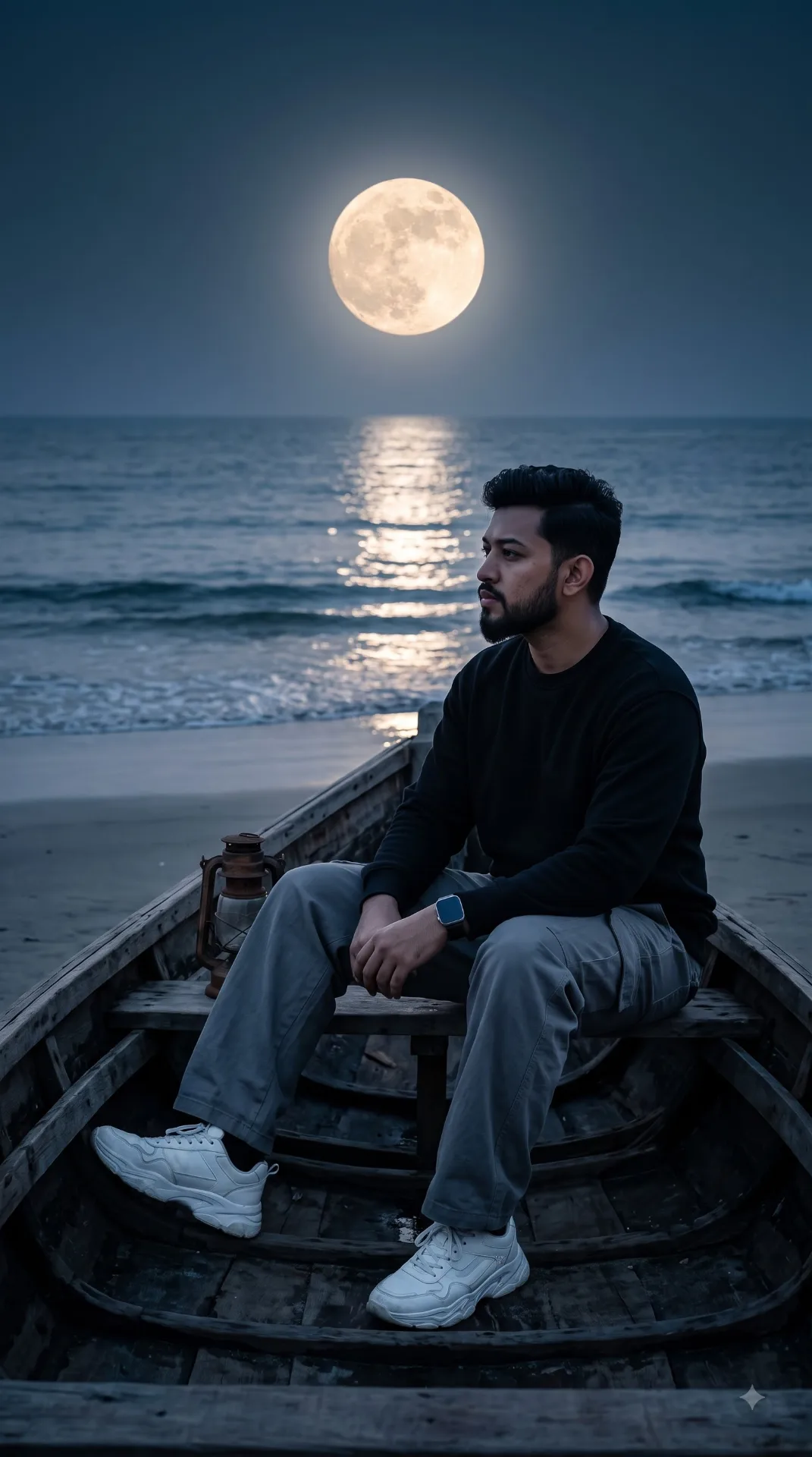 Man sitting in boat
