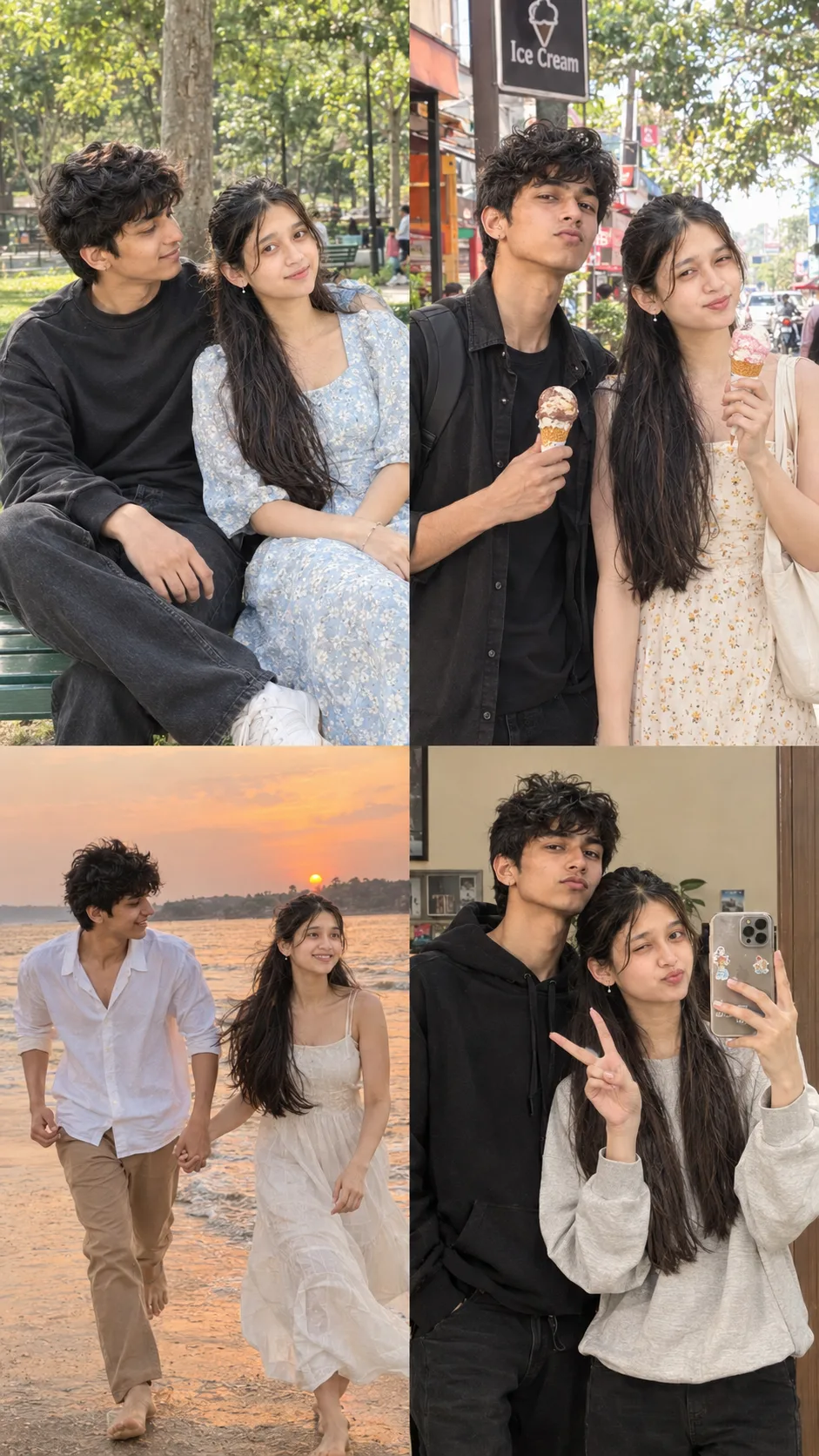 Fun Couple 4 Scenes Collage 9:16