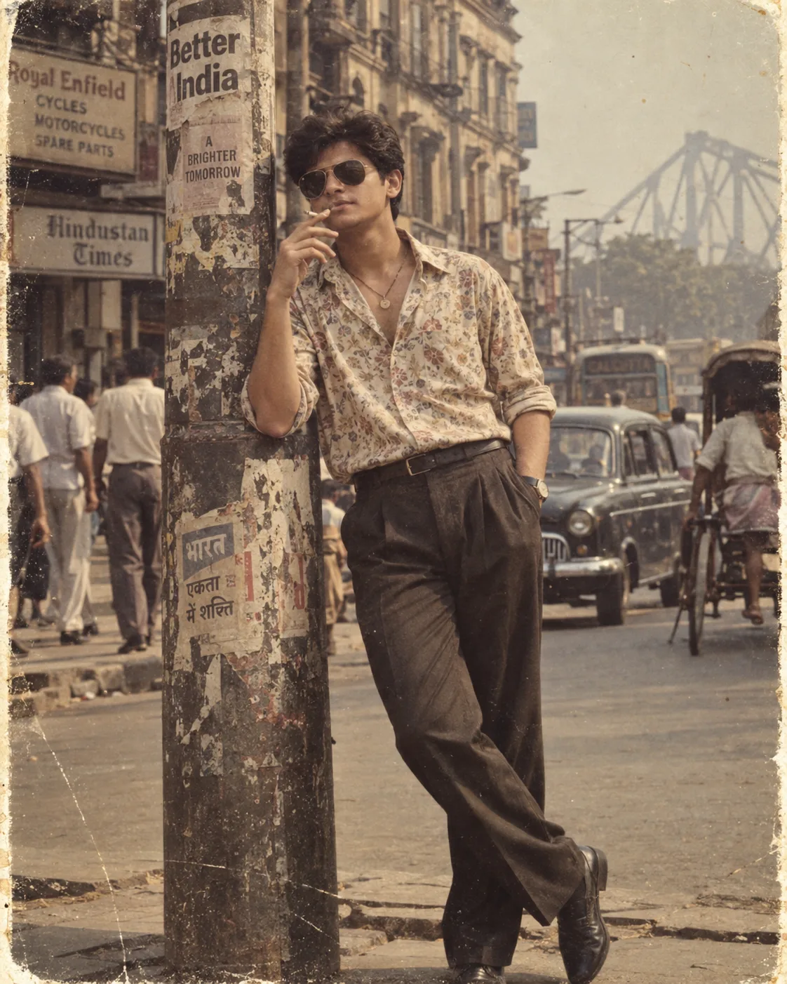 Vintage 1980s Bombay Street Style — Cinematic Portrait