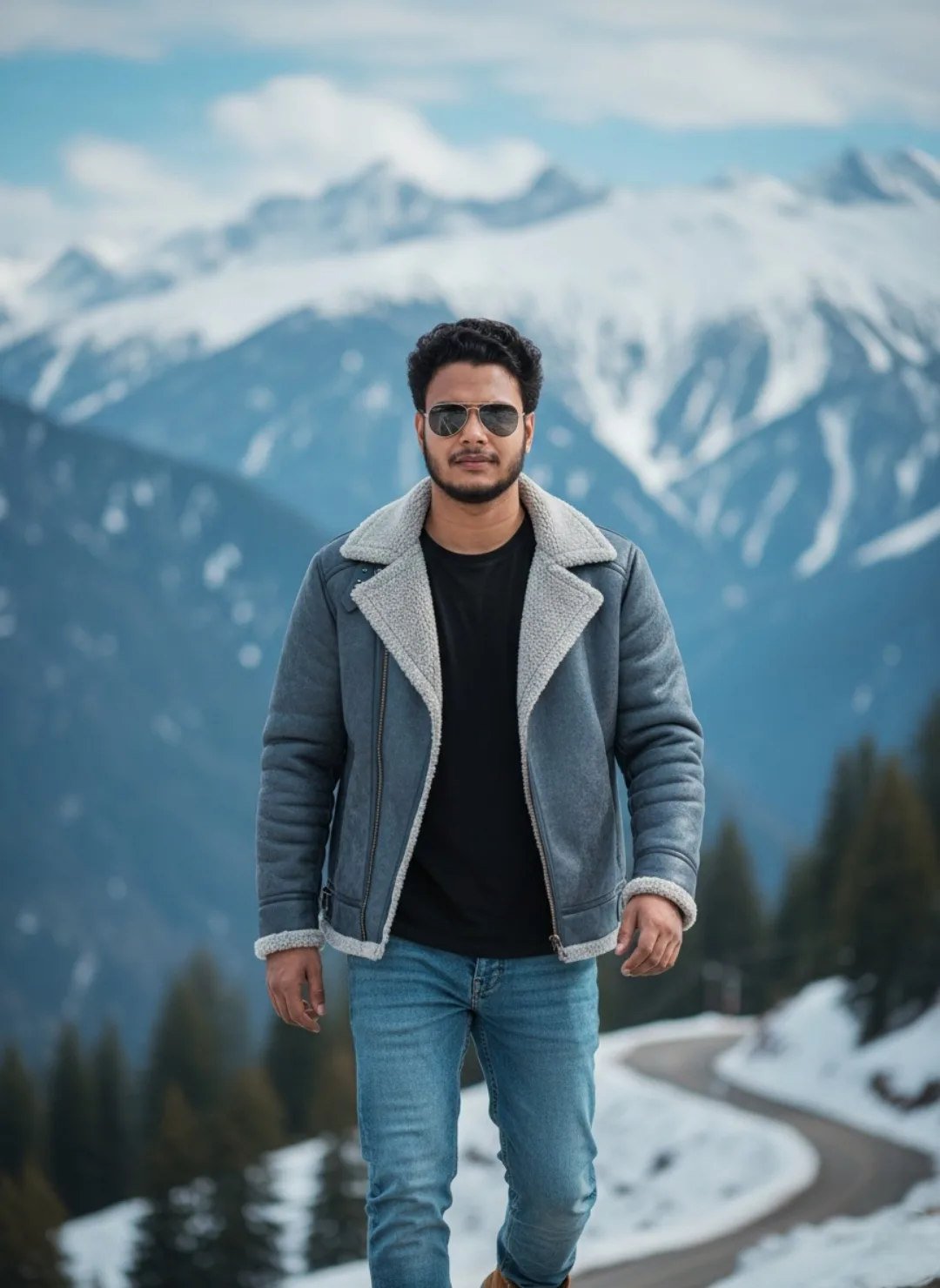 Mountain Man in Shearling Jacket